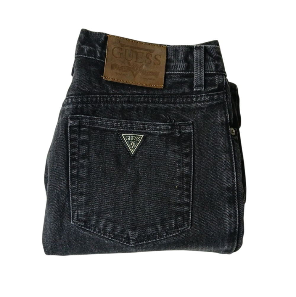 Vintage GUESS JEANS Black 90's Denim Classic Fit Straight Leg‎ 31's